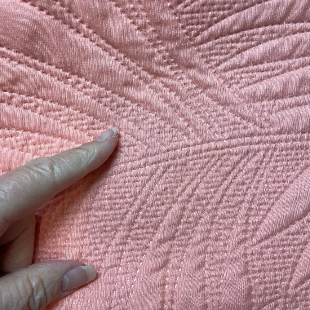 Sleeping Partners Quilted Coverlet Full/Double Coral Orange Embroidered Floral